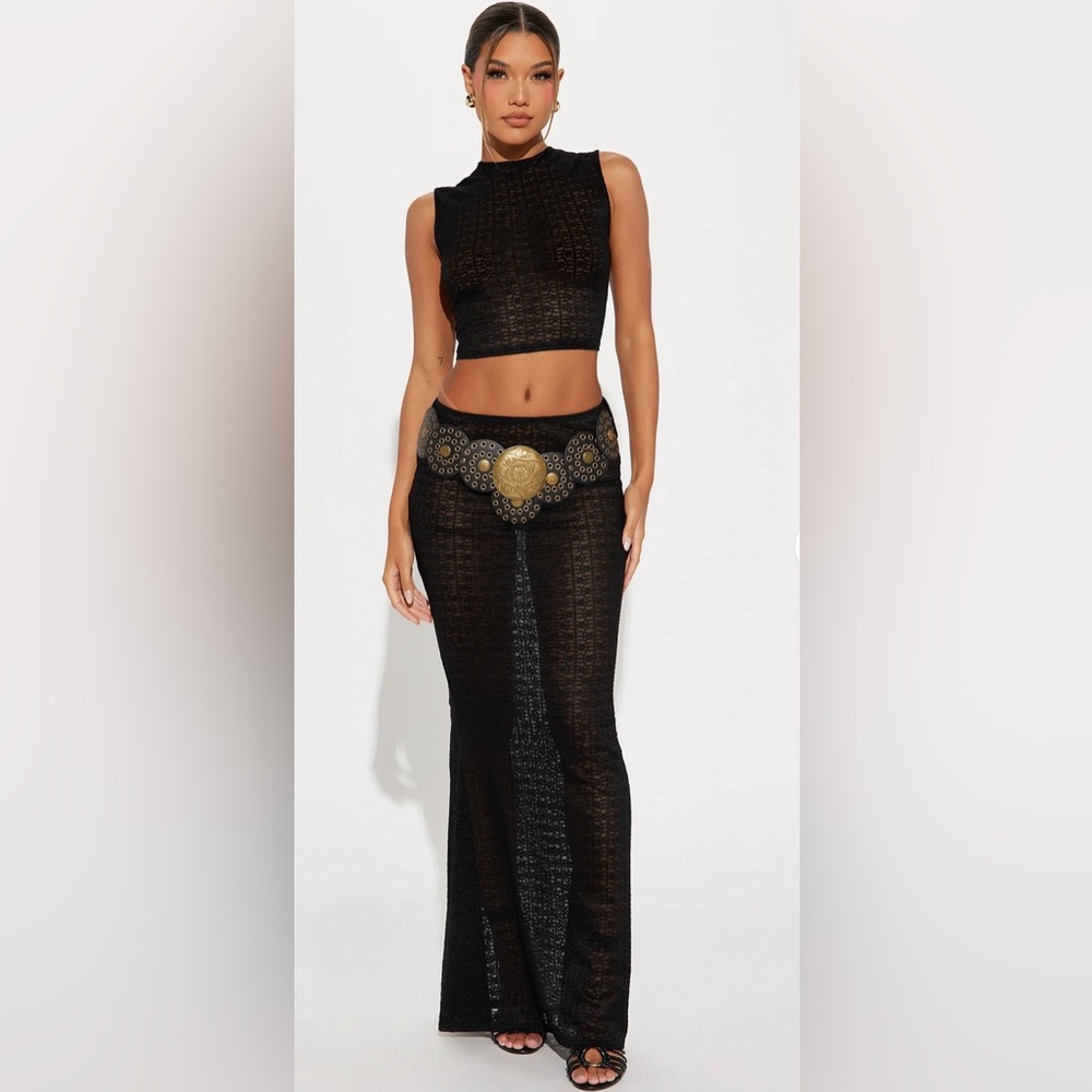 Fashion Nova Black Skirt Set